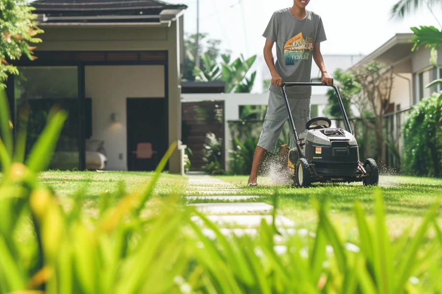 self propelled battery powered lawn mower